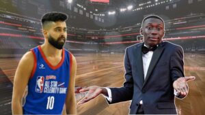 AP Dhillon with Khaby Lame at NBA All-Star 2025